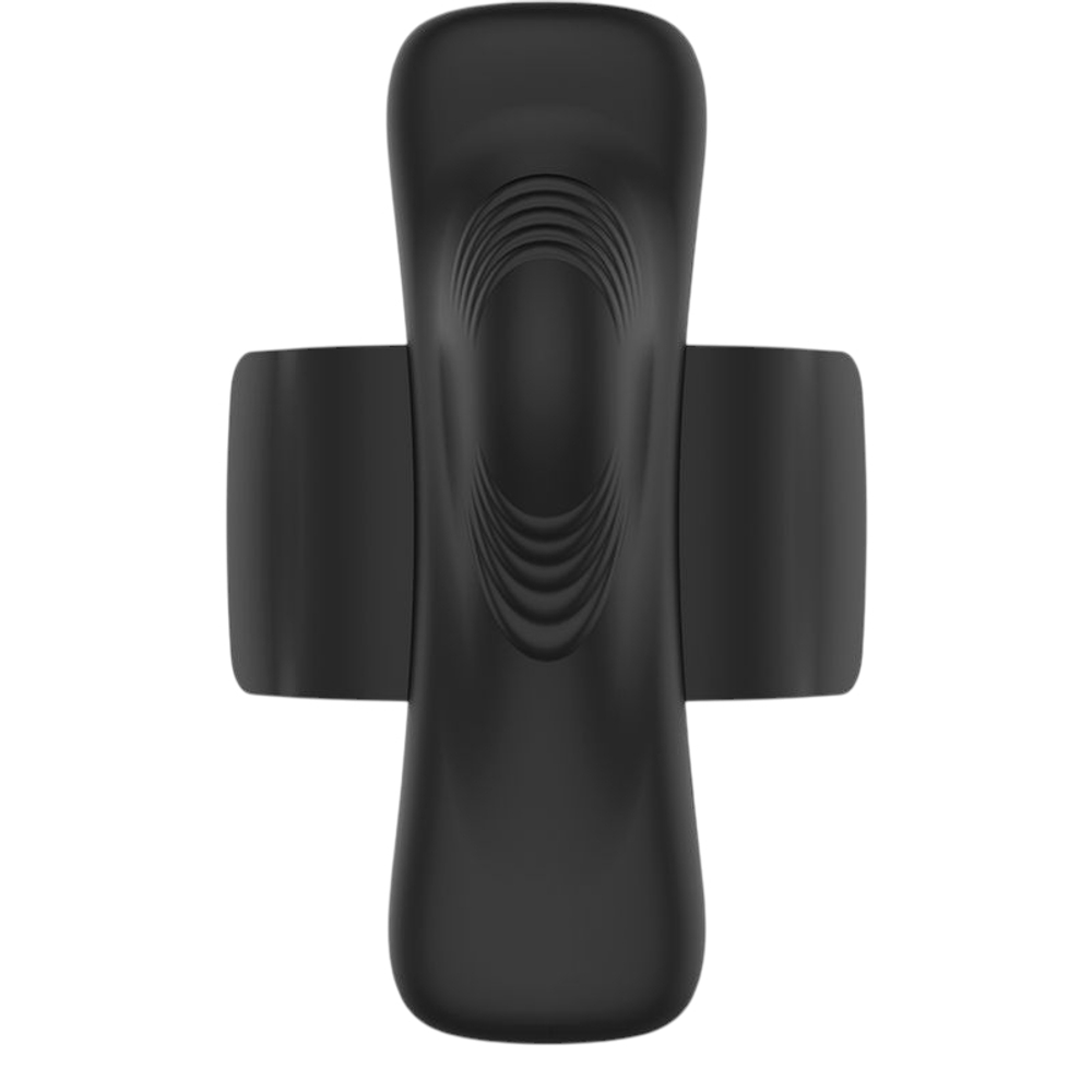 Чёрный вибромассажёр в трусики 9,6см с часами-пультом ДУ Anne's Desire Panty Pleasure Watchme Technology Black