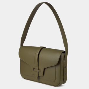 Сумка Universel с двумя плечевыми ремнями из кожи теленка, цвета оливы