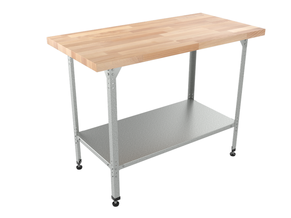 Стол кондитерский "Бизнес" СКБП, сплошная полка, береза, 1000х500х860 мм, без борта