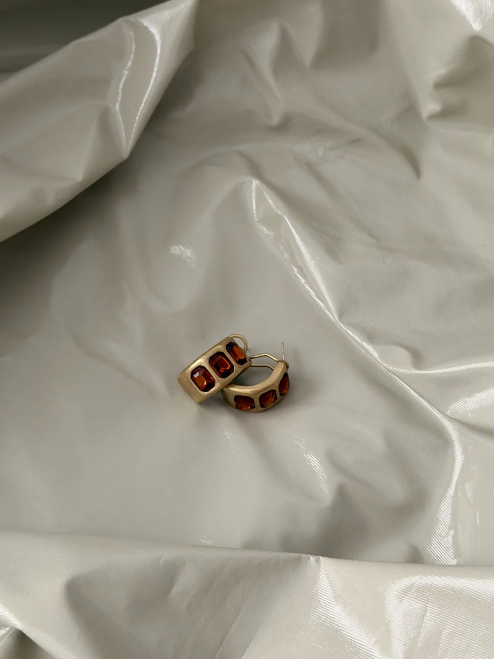 Серьги винтажные Гранат, Золотые