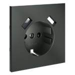 Накладка для розетки с заземлением и защитными шторками, с USB A+A, S70 (титан)