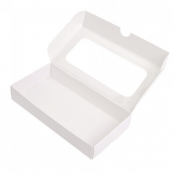 Коробка под дубайский шоколад белая с окном 16*8*2,7 см