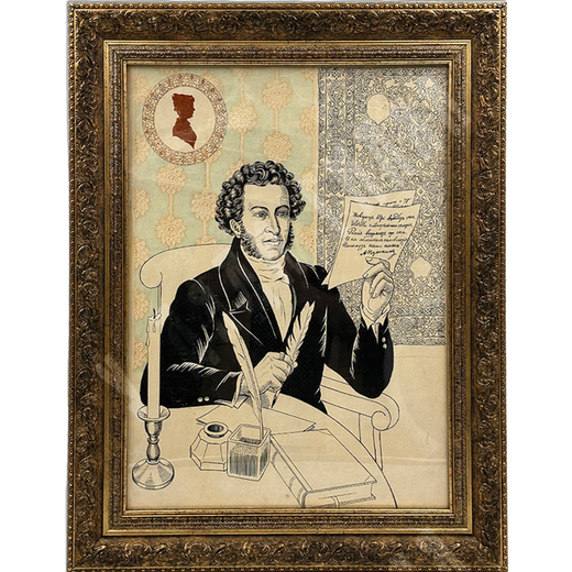 Глаголев Александр Николаевич. Александр Пушкин. Бумага, тушь, акварель.1937.