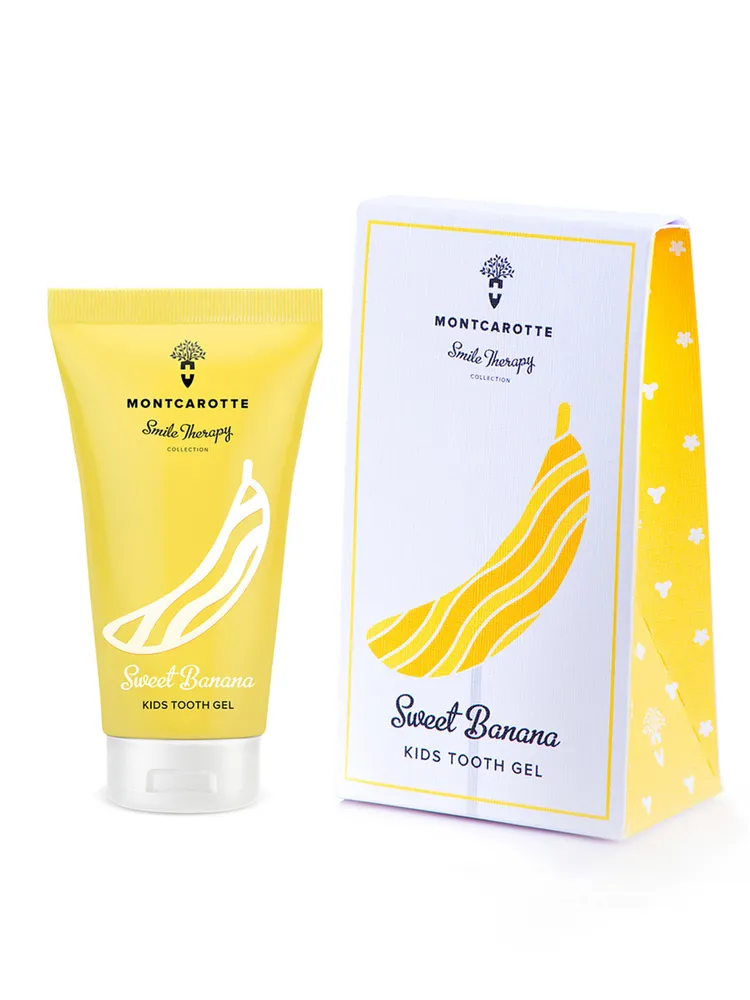 Montcarotte sweet banana kids tooth gel kids smile therapy 30m детский зубной гель банан 30мл