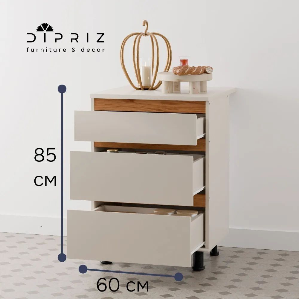 Кухня Виго 200 см со столешницей (5 модулей) / ЛДСП персидский жемчуг, массив дуба