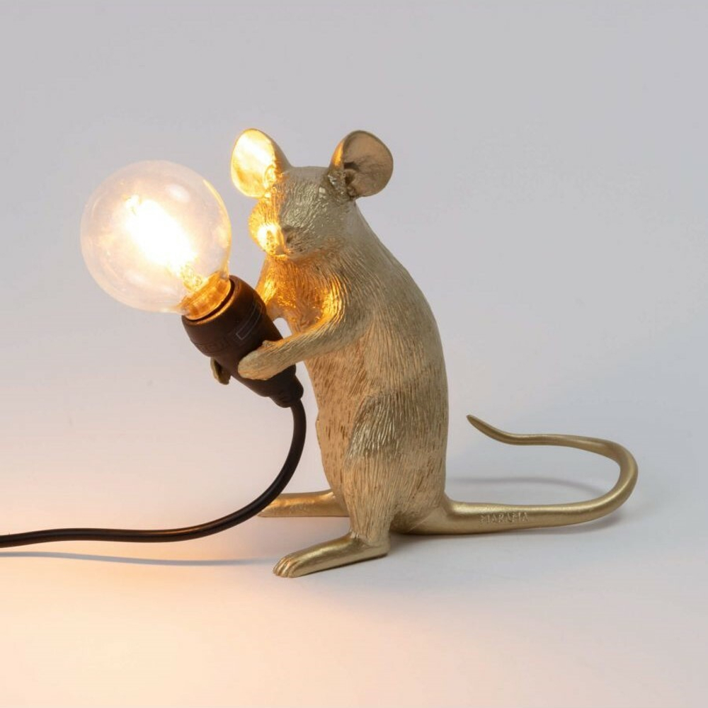 Настольная лампа Mouse Lamp Sitting GOLD USB 15231