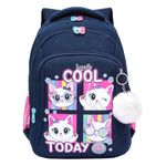 Рюкзак GRIZZLY школьный, анатомическая спинка, 3 отделения, для девочек, "COOL 2DAY", 40х27х20 см, RG-561-1/3