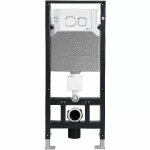 Унитаз подвесной WeltWasser AMBERG 506+MERZBACH 043 XL GL-WT+AMBERG RD-CR белый/кнопка хром, безободковый, с крышкой микролифт, с инсталляцией, слив торнадо