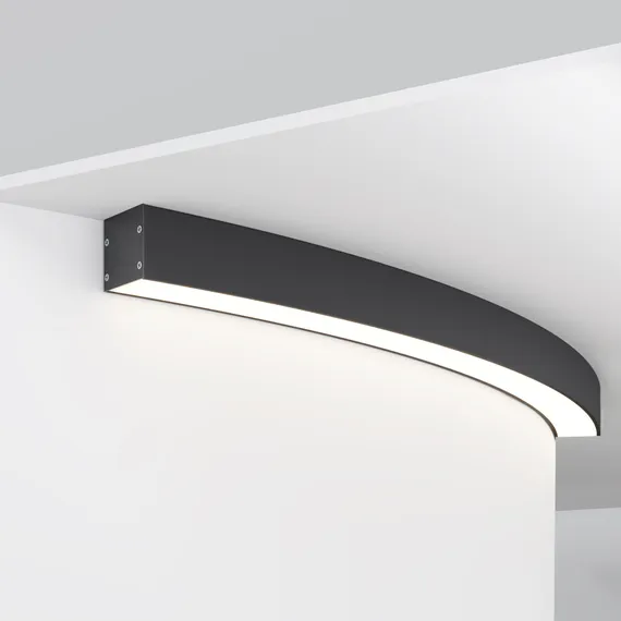 Радиусный профиль 35x35 D1500мм 1/8 круга черный Led Strip alm-3535r-b-d-45°-1.5m