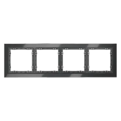 Рамка стеклянная VOLTUM S70 на 4 поста, (графит, стекло)
