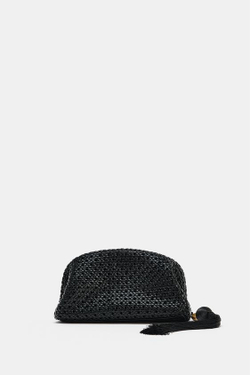 ZARA ПЛЕТЕНЫЙ КЛАТЧ, ЧЕРНЫЙ