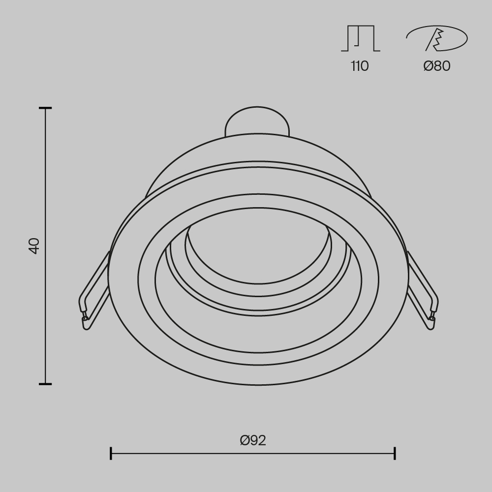 Встраиваемый светильник Technical DL025-2-01W