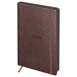 Ежедневник датированный 2026г., А5, 176л., твердый переплет, кожзам, BG "Python. Sangria", винный, цветной срез, с резинкой, карман DdА5_09400