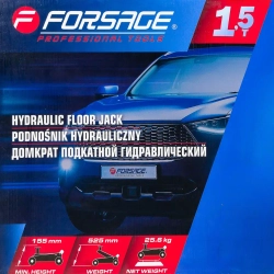 Домкрат подкатной гидравлический 1,5т (h min 155мм, h max 525мм) Forsage F-T830008