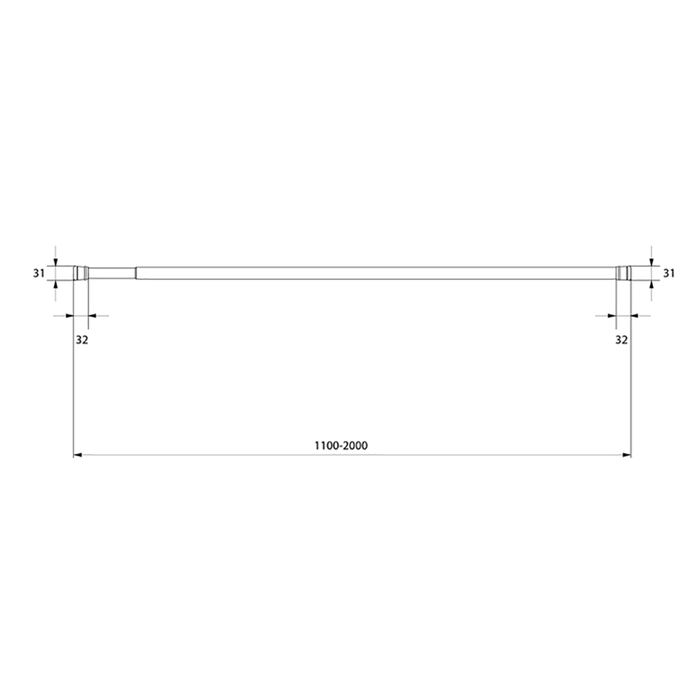 Карниз для ванной белый мат. Elegante IDDIS (блистер) 1,10*2,00 SRW0120i14 без колец