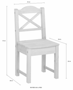 Комплект прочных стульев Ванда 45х45 см с анатомической спинкой, 4 шт. из массива сосны, для кухни, столовой, гостиной и дома, белый/черри