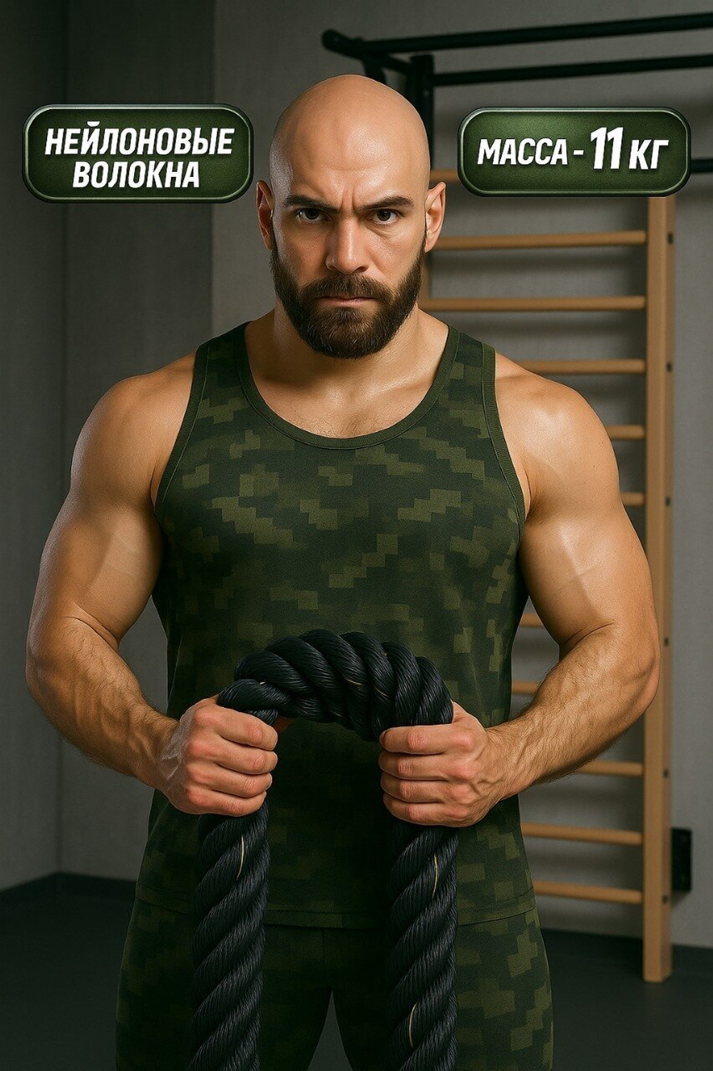 Канат спортивный тренировочный для кроссфита 9 метров