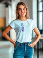 Футболка больших размеров с принтом цветы