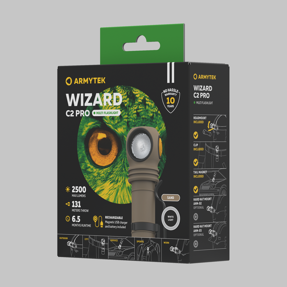 Фонарь Armytek Wizard C2 Pro Sand White (F08701CS)