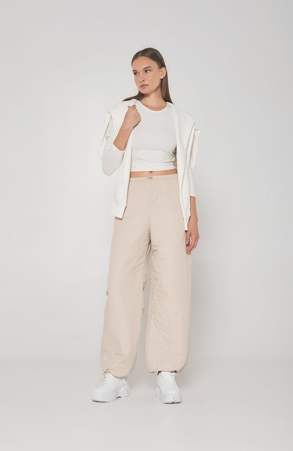 Брюки стёганые AT019 ванильные - фото 2