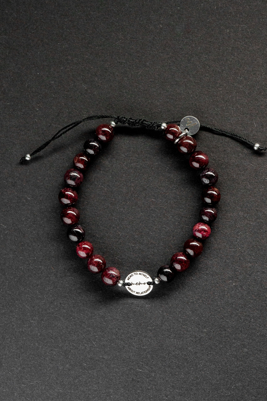 Браслет "Memo about Soulmate" шамбала с коннектором из граната