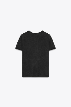 ZARA ФУТБОЛКА ИЗ ТКАНИ С ЭФФЕКТОМ ПОТЕРТОСТИ, УГОЛЬНЫЙ