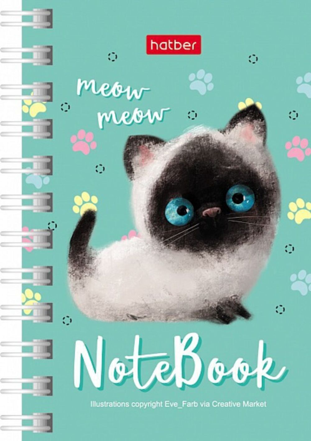 Блокнот А7, 40л, на гребне, клетка, Хатбер Кошарики