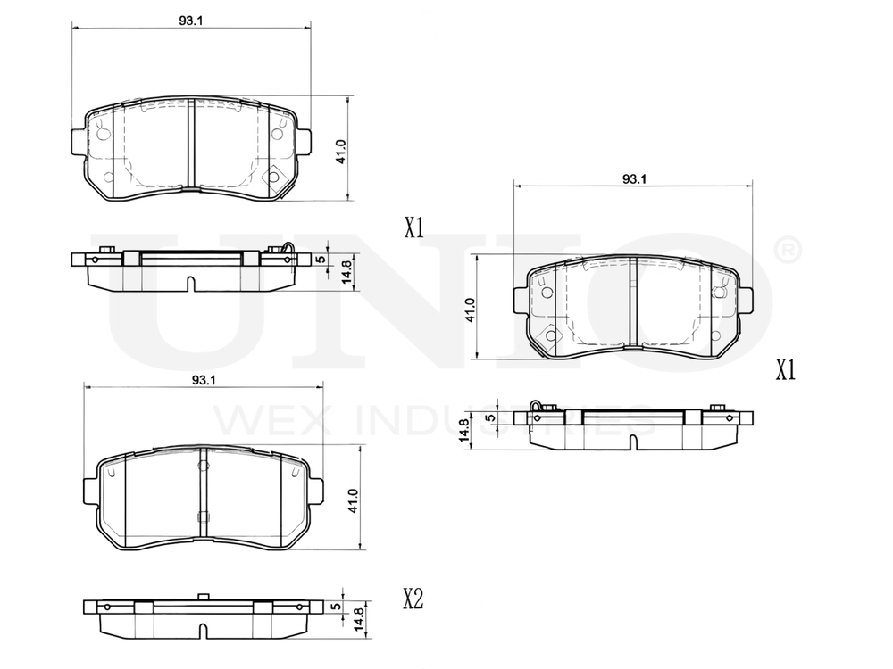 Колодки тормозные диск. задние UNIO BRP-20462