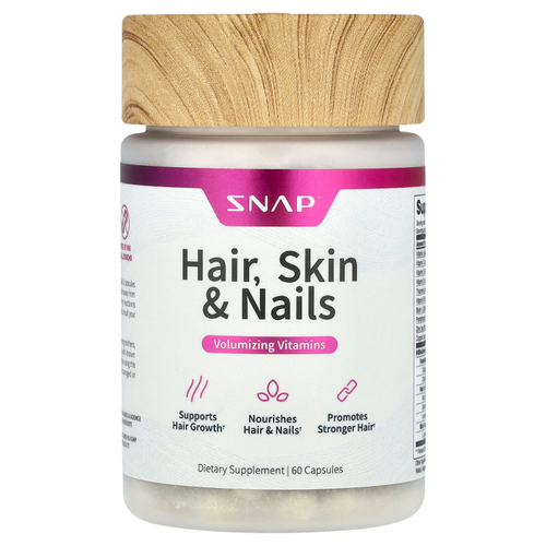 Snap Supplements, Для волос, кожи и ногтей, 60 капсул