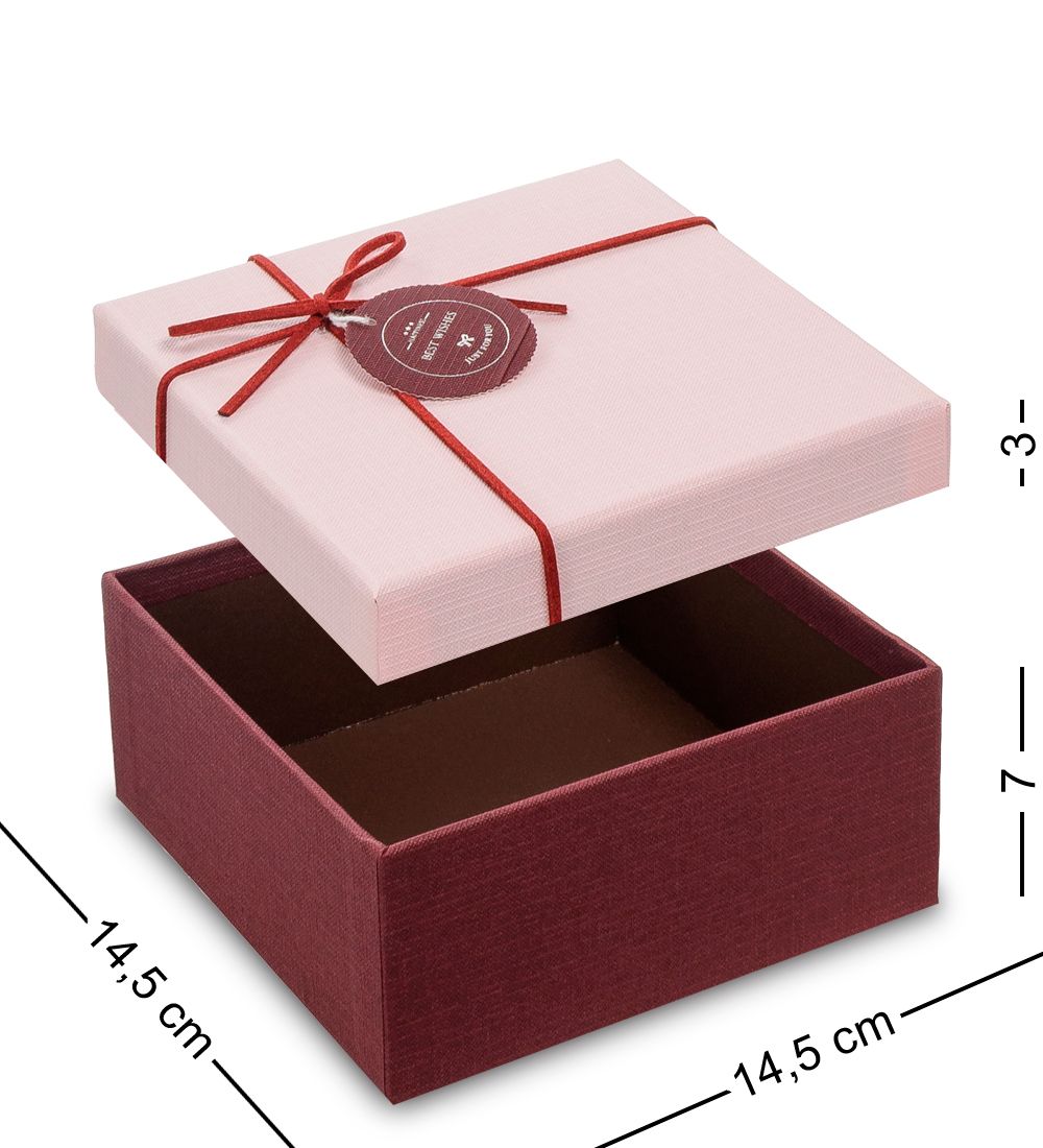 WF-77-B Набор коробок из 3шт «Квадрат» цв.борд./роз.