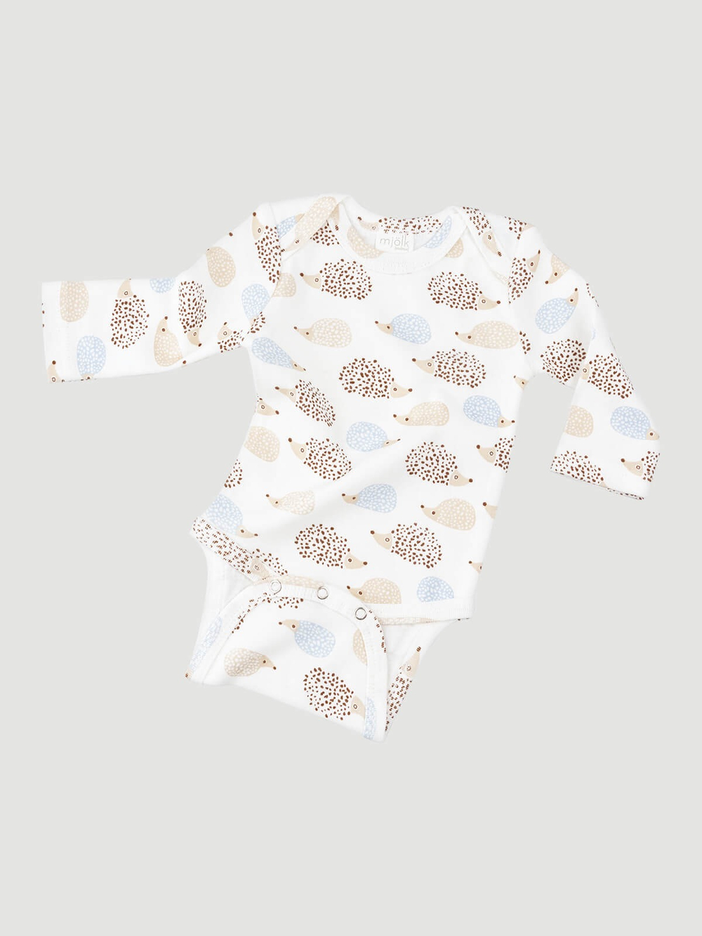 Боди Mjolk Ёжики на экрю, с длинным рукавом