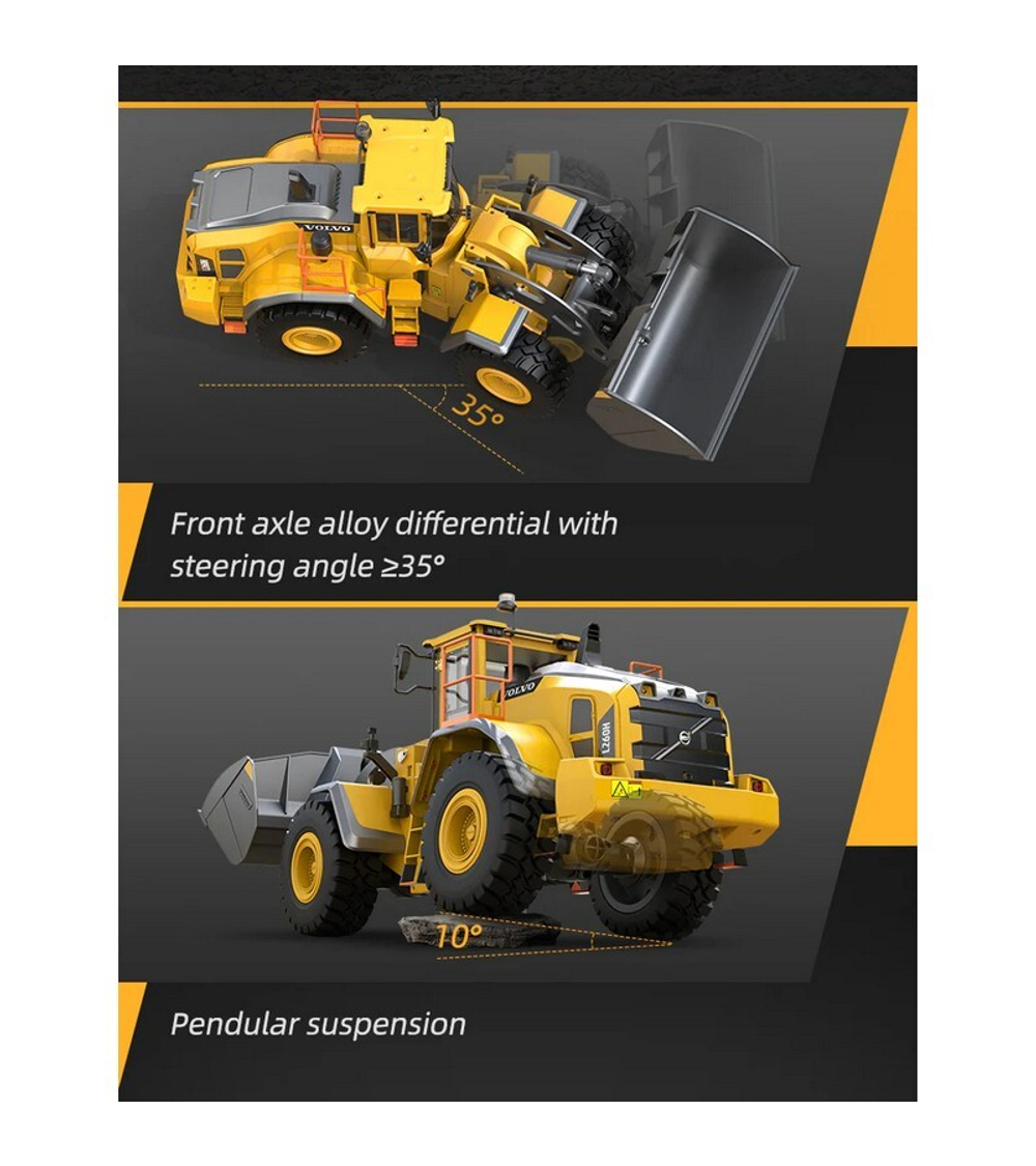 Радиоуправляемый колесный погрузчик Double Eagle Volvo L260H 1/16 2.4G RTR