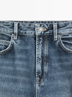 Massimo Dutti Джинсы Barrel Fit, средне-синий