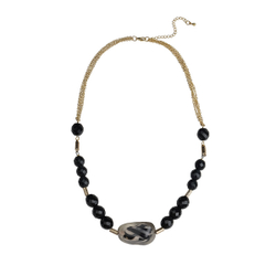 "Эстамп" колье в золотом покрытии из коллекции "Composition" от Jenavi с замком карабин