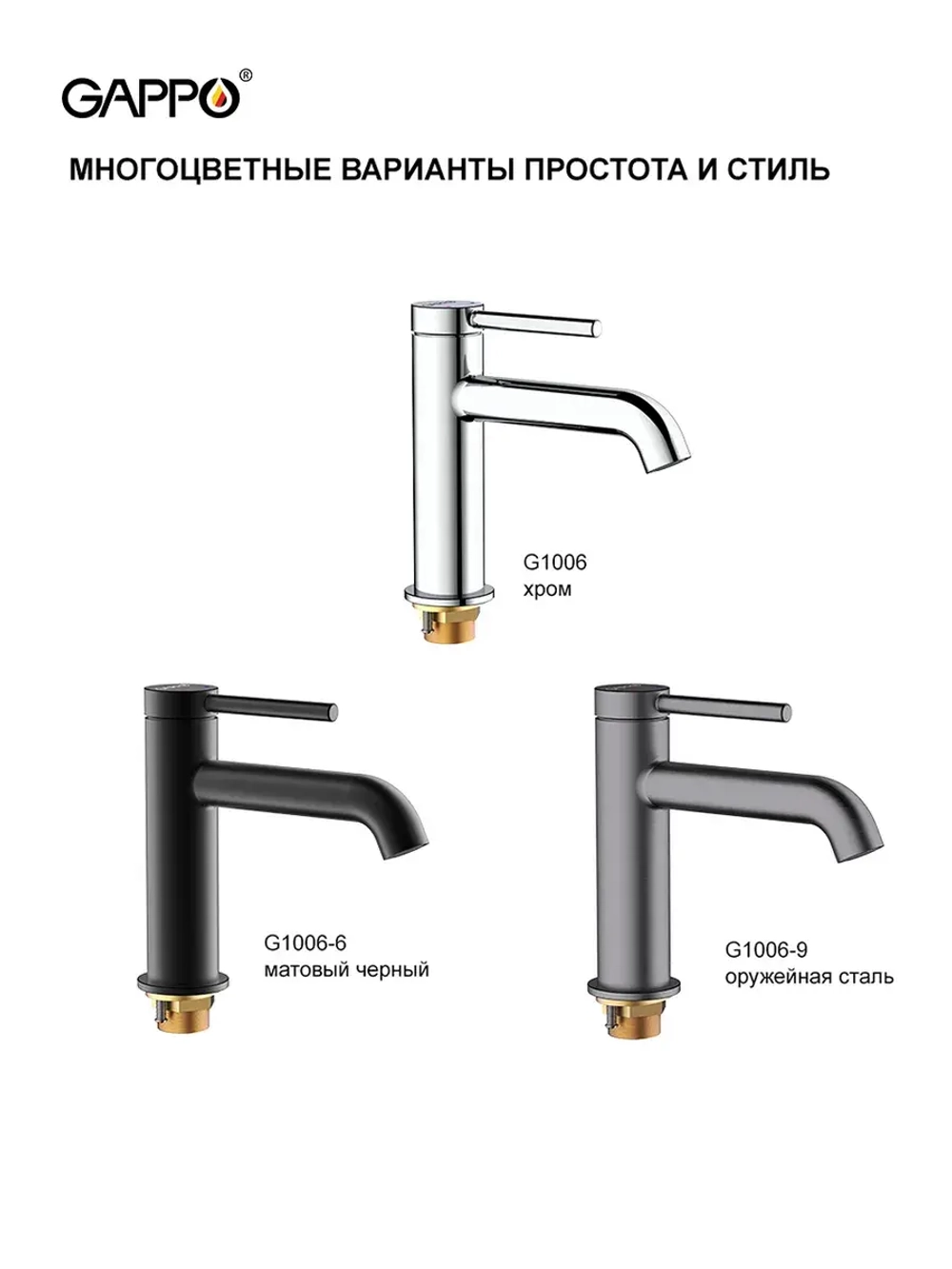 Смеситель для раковины GAPPO G1006-9