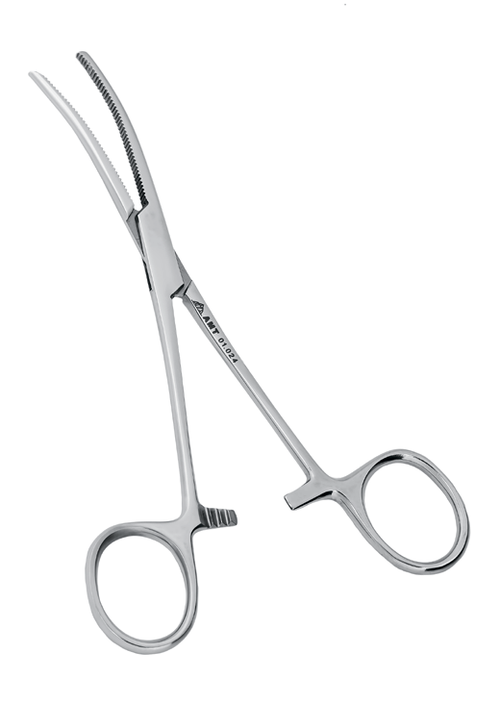 Зажим кровоостанавливающий типа "Москит" горизонтально-изогнутый