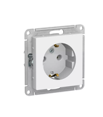 Механизм розетки Systeme Electric 1-м СП ATLAS DESIGN с заземлением 16А белый ATN000143
