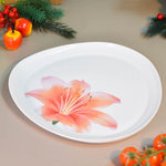 Тарелка подстановочная 24см Лилия, треугольная форма, опаловое стекло, MILLIMI