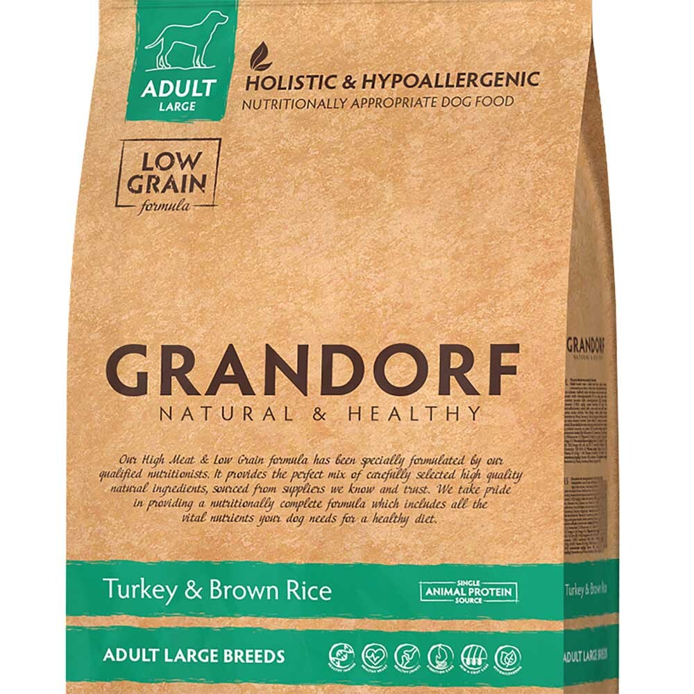 Grandorf Adult Large Turkey&Rice - корм низкозерновой для собак крупных пород (индейка с рисом)