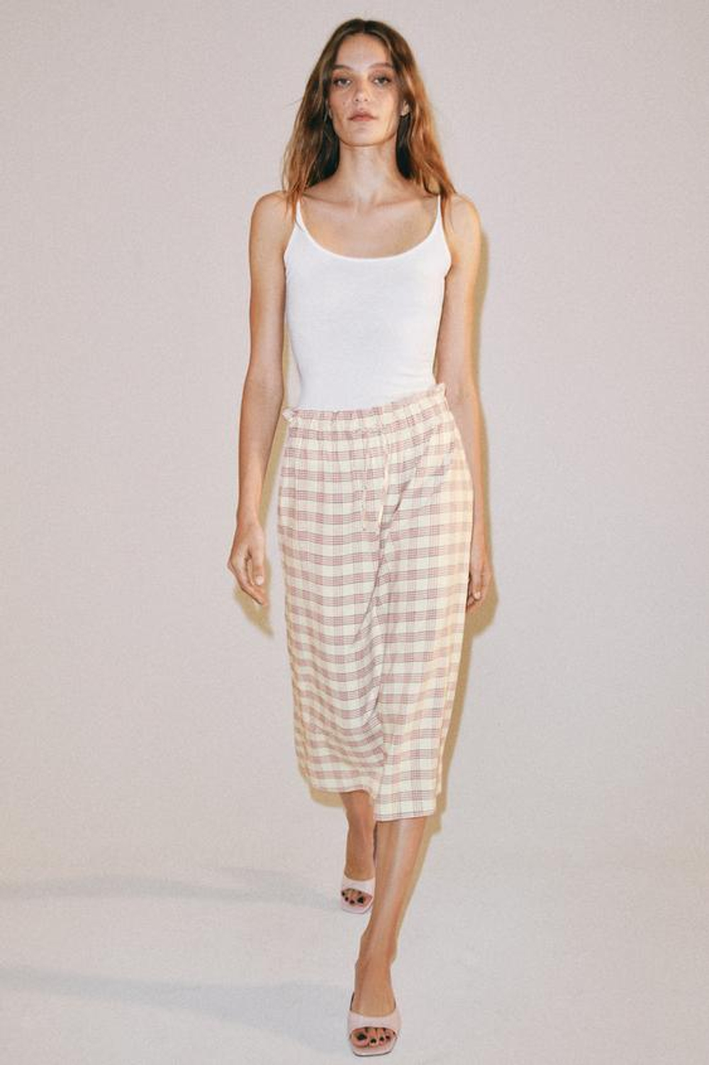 ZARA ЮБКА МИДИ В КЛЕТКУ — ZW COLLECTION, РАЗНОЦВЕТНЫЙ