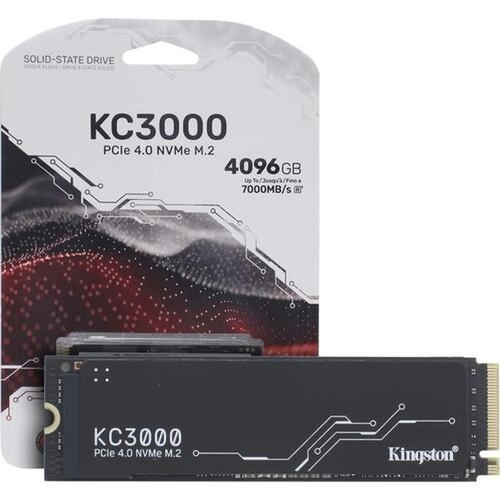 Жесткий диск SSD M.2 4Tb Kingston KC3000, 7000/7000MBs, 1000000 IOPS, TLC 3D NAND, PCI-E4.0x4 (SKC3000D/4096G)