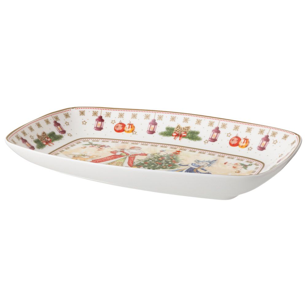 БЛЮДО LEFARD "ДЕД МОРОЗ И СНЕГУРОЧКА" ПРЯМОУГ. 25*16*3 СМ (КОР=12ШТ.)