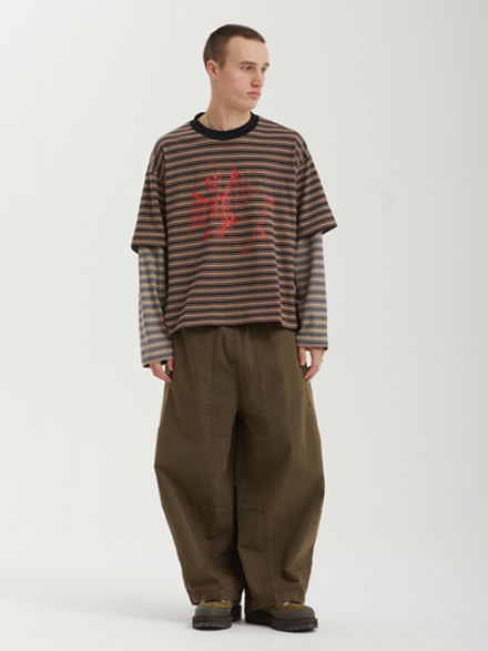 Мужские Брюки Paneled Herringbone Washed Balloon