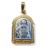 Нательная именная икона святой Федор с позолотой