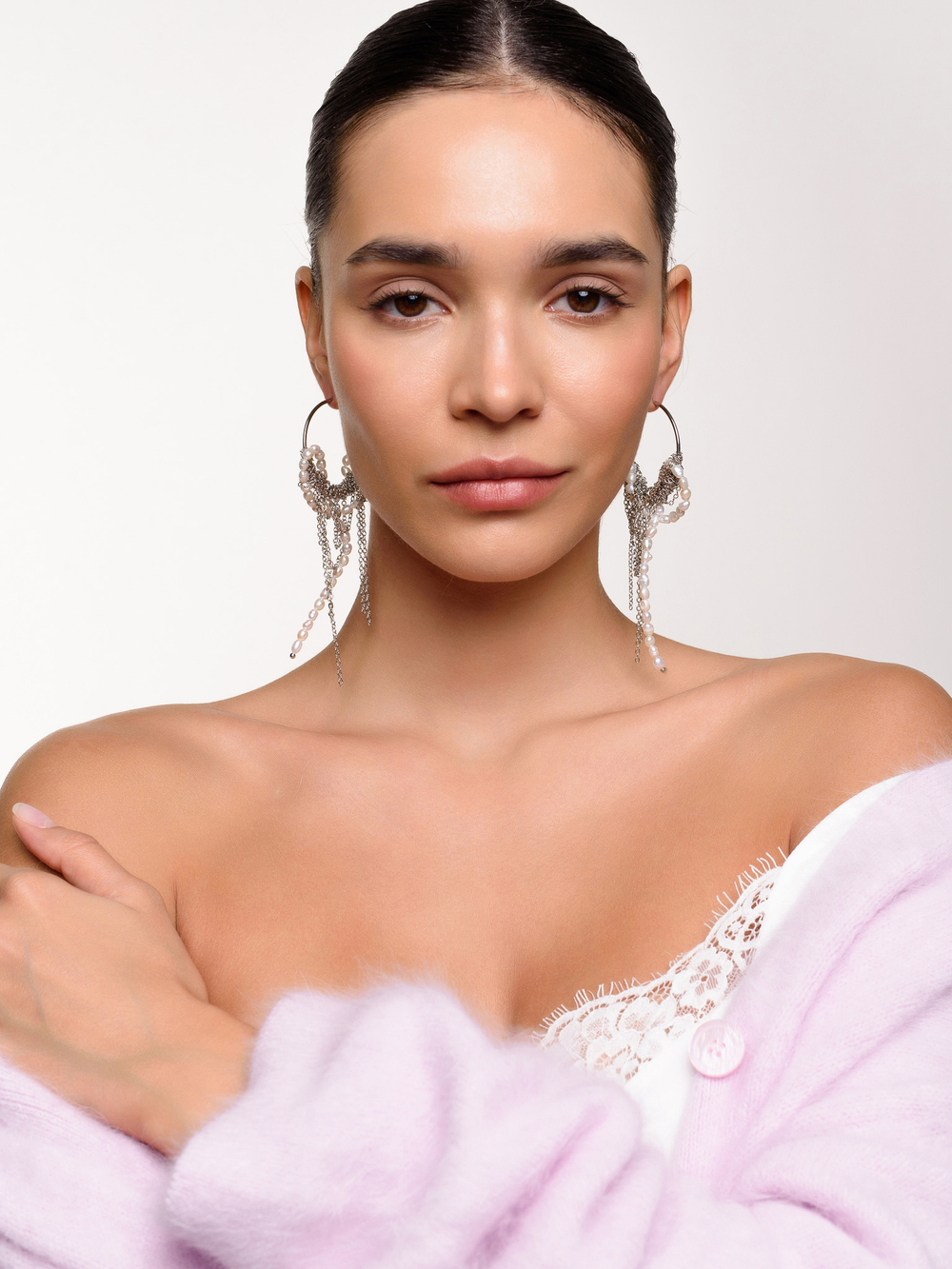 Серьги "Pearl kongo" Silver