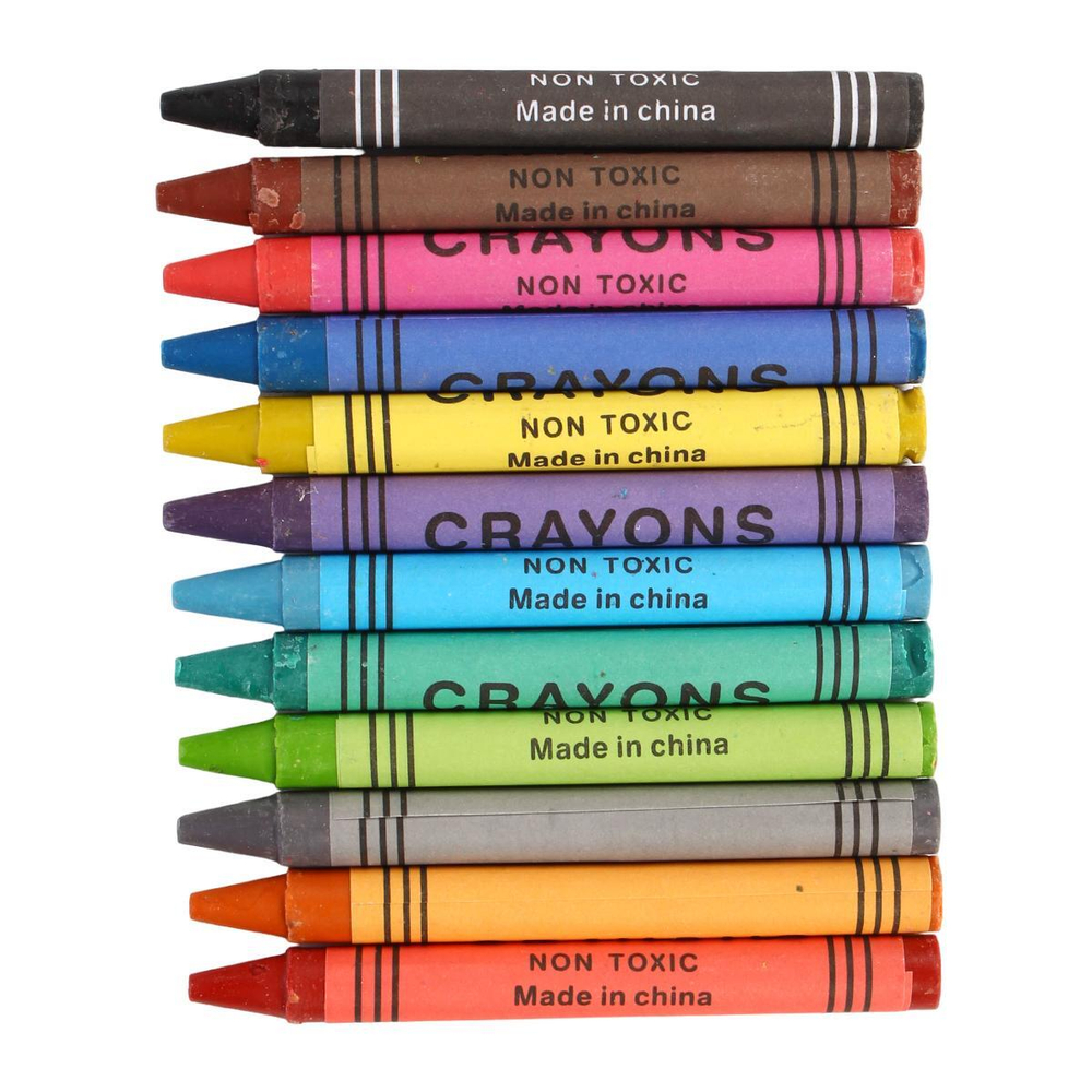 Мелки восковые, 12 цветов, круглые, картонная коробка с подвесом, С-30712