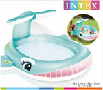 Бассейн надувной Intex 57440 Whale Spray 201х196х91 см / Круглый бассейн Интекс с водяным фонтаном распылителем Кит для дачи