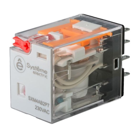 Реле промежуточное Systeme Electric 4CO 230V AC 6А тест кнопка LED 40214