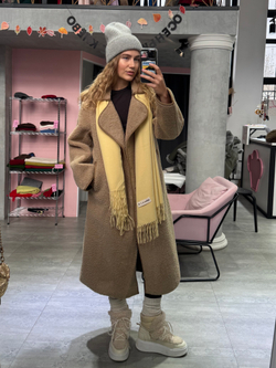 Дубленка Тэдди лонг бежевый