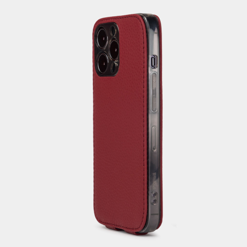 Чехол для iPhone 13 Pro из кожи теленка вишневого цвета